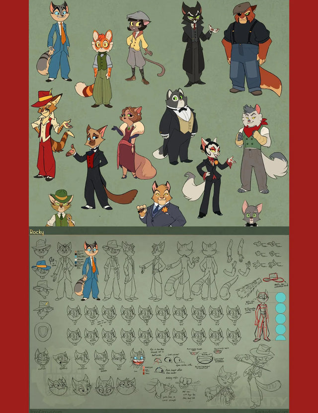 Lackadaisy Pilot Character Sheet Set