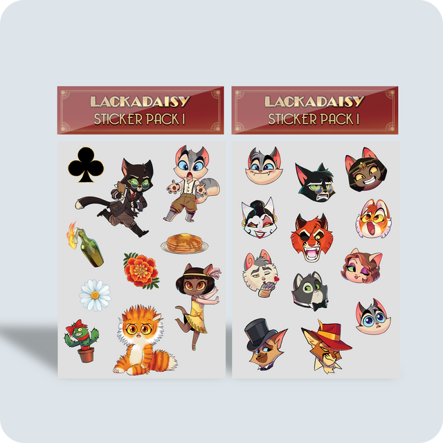 Lackadaisy Sticker Pack 1